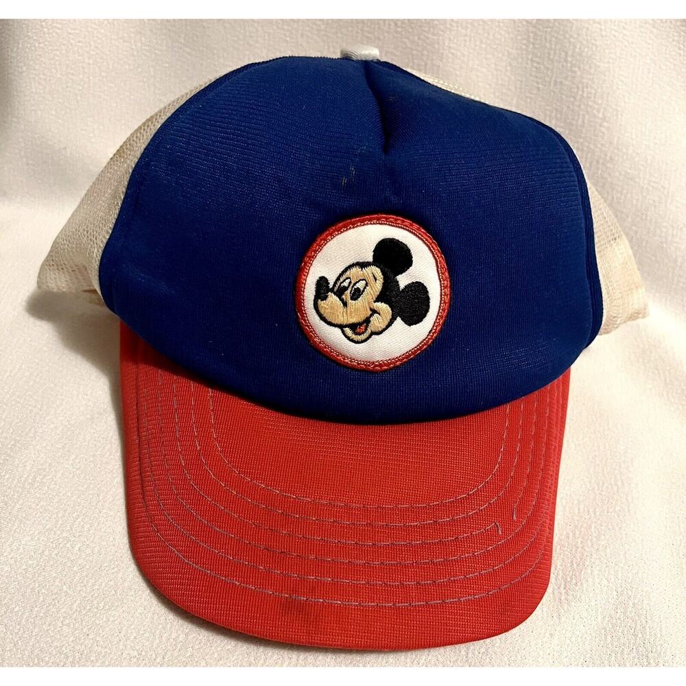 Vintage 1980's Walt Disney Productions Mickey Mouse Snapback Mesh Trucker Hat